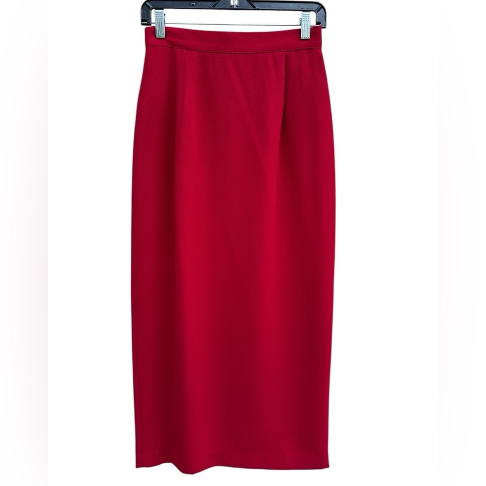Elegant Red Pencil Skirt